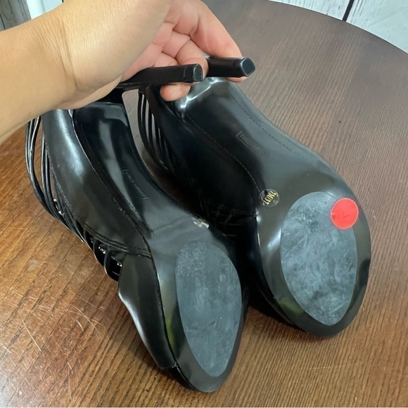 VINCE CAMUTO REESE black nappa leather gladiator high 4” sandals ins Size 7 NIB - Picture 9 of 16